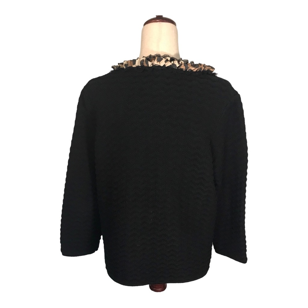Chico’s Cardigan With Leopard Ruffle Trim - Picture 2 of 16